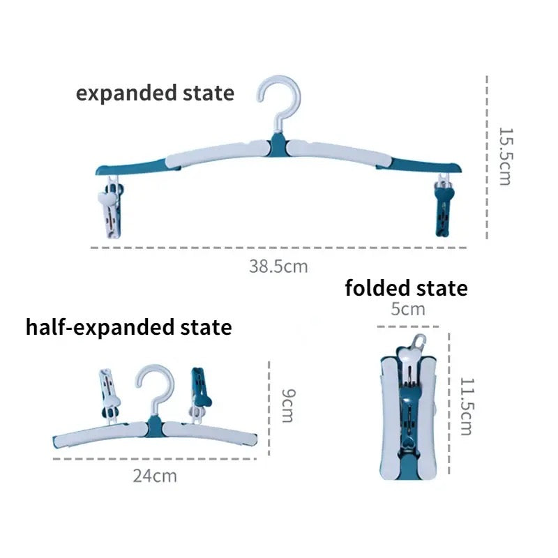Folding Cloth Hanger Multifunctional Windproof Clip Drying Rack Pack Of 3