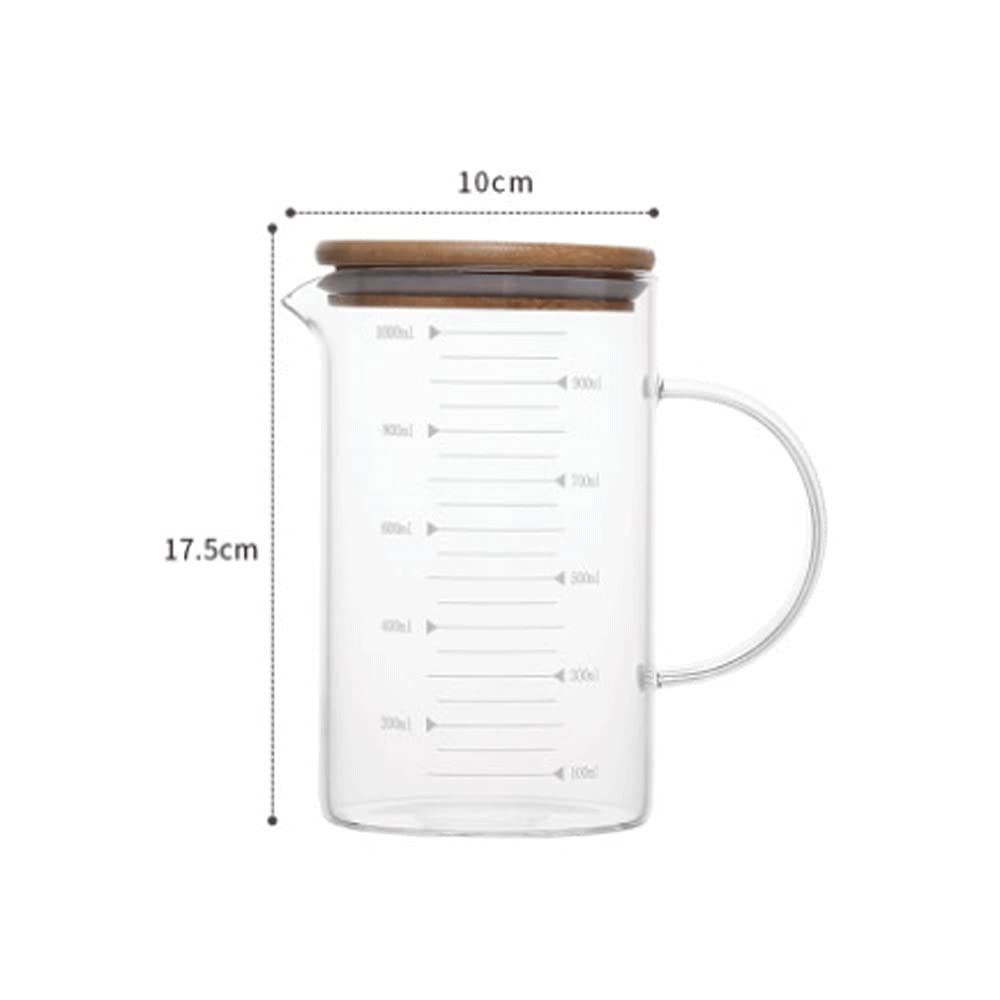 Glass Measuring Jug with Wood Lid