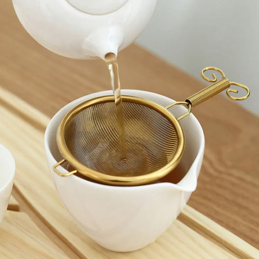 Golden Tea Strainer Stainless Steel