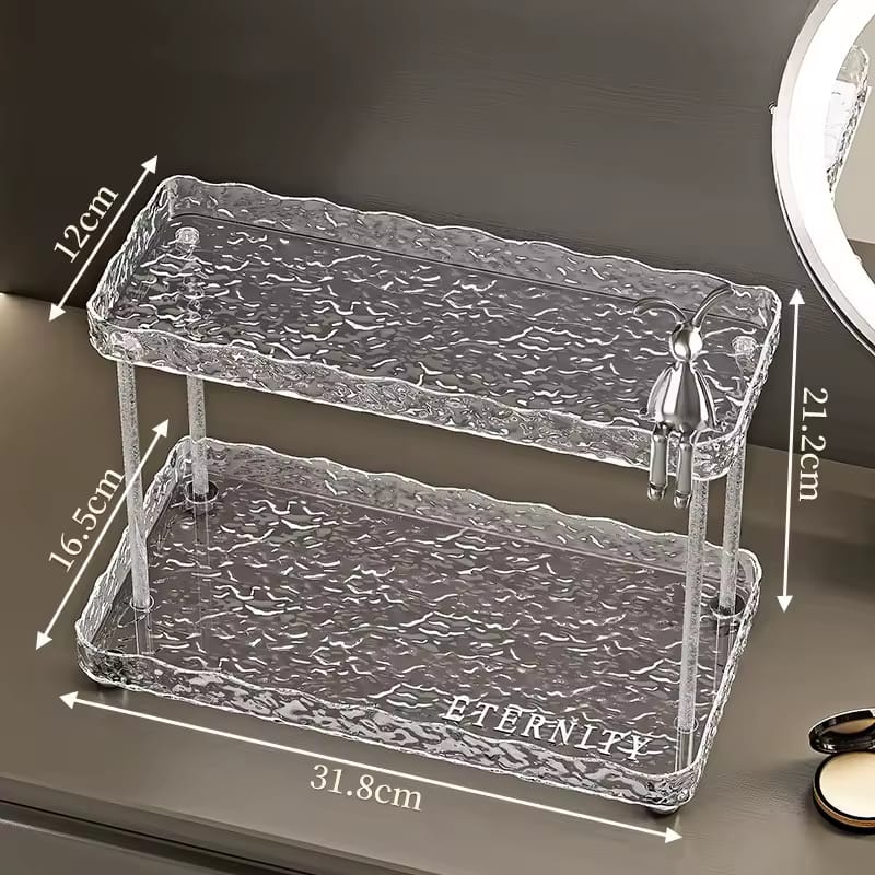 Multipurpose Acrylic 2 Layer Cute Bunny Shelves Organizer