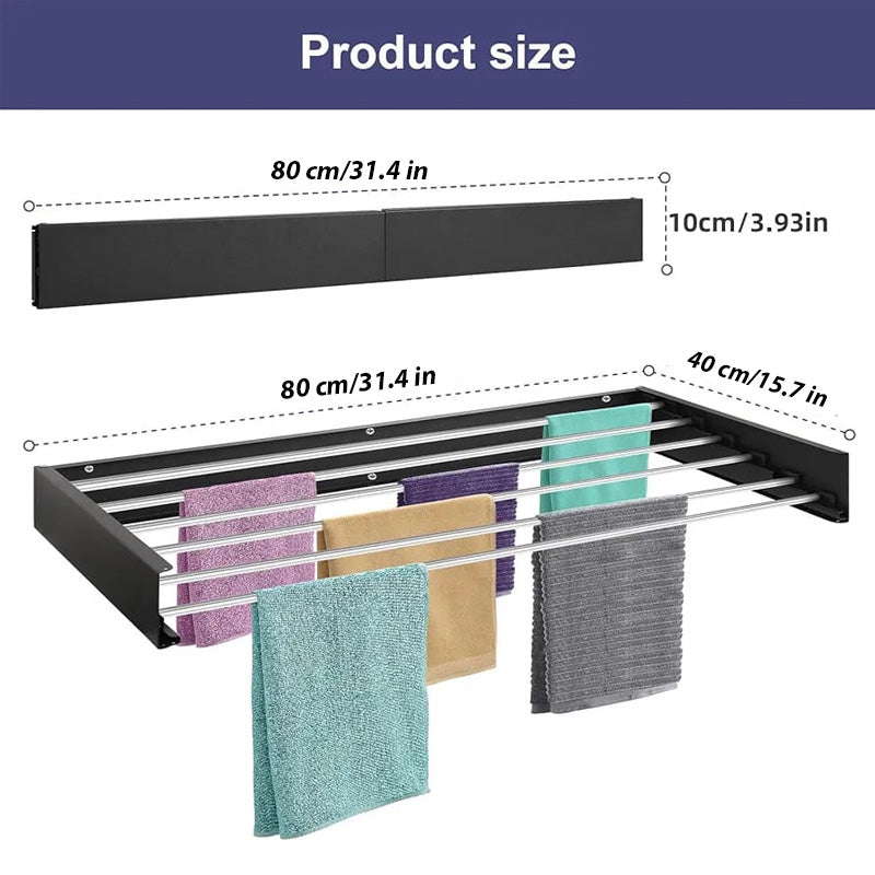 Wall Mounted Foldable Aluminum Drying Rack