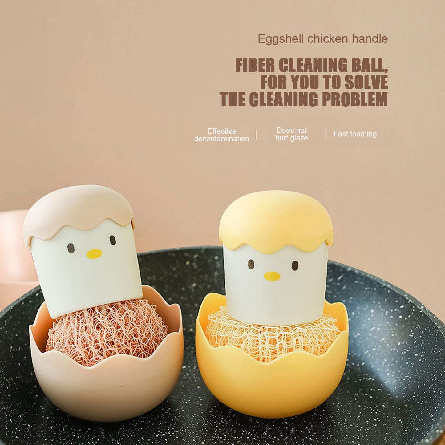 Egg Shell Microfiber Cleaning Brush