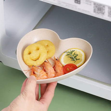 Heart Shape 10 PCs Plate Set With Holder (Randoms Colour)