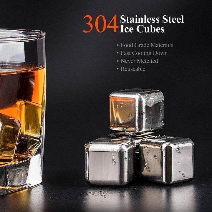 6 Cube Reusable Steel Ice Cube Tray