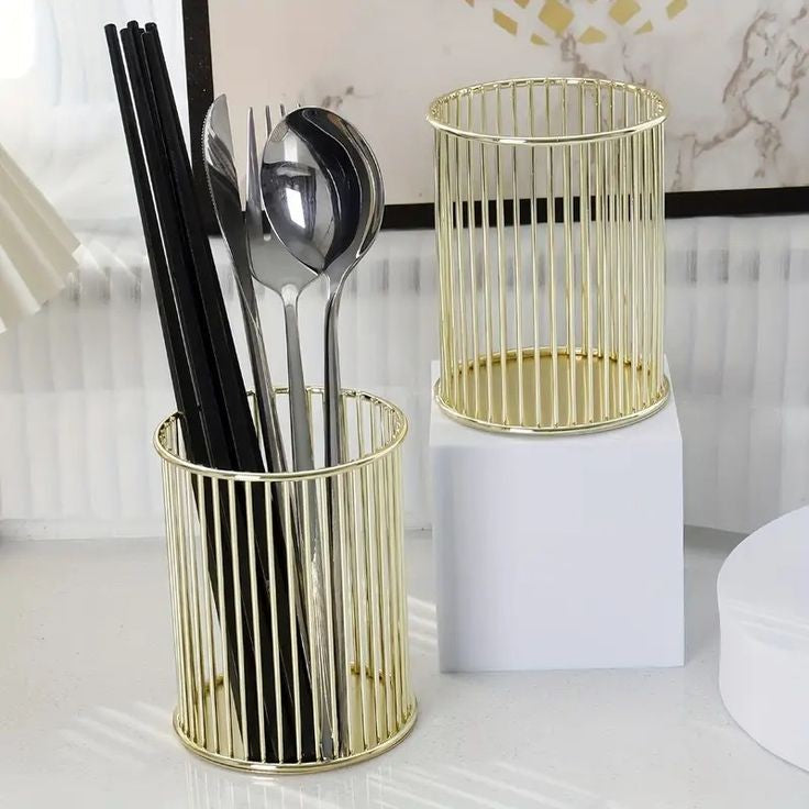 Metal Cosmetic Organizer for Makeup Brushes and Pens