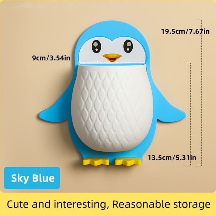 Cute Penguin Storage Holder Wall Mounted