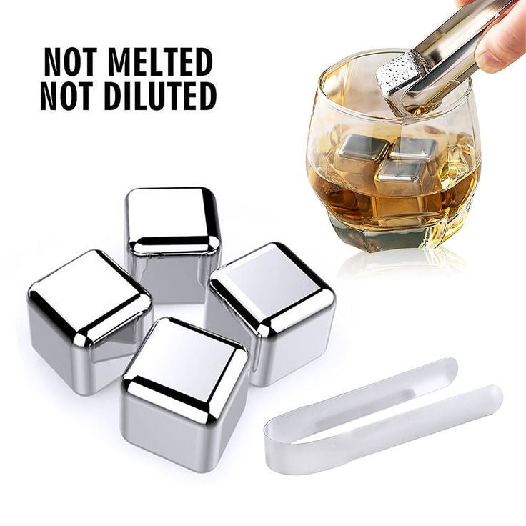 6 Cube Reusable Steel Ice Cube Tray