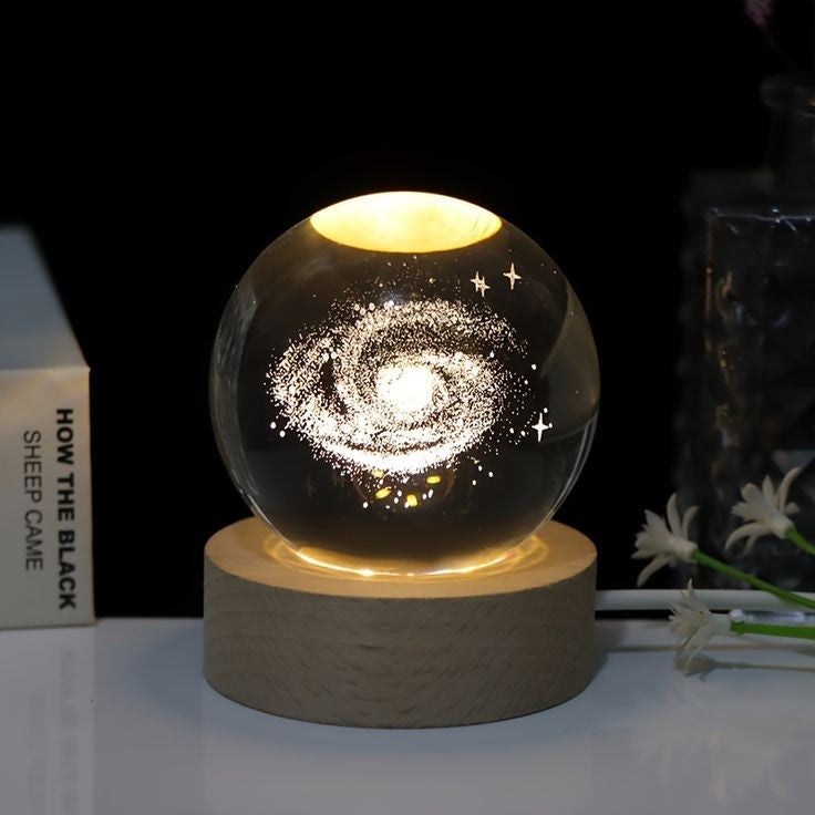 3D Galaxy Crystal Ball Night Lamp