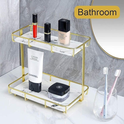 Luxury 2 Layer Countertop Bathroom Storage Rack