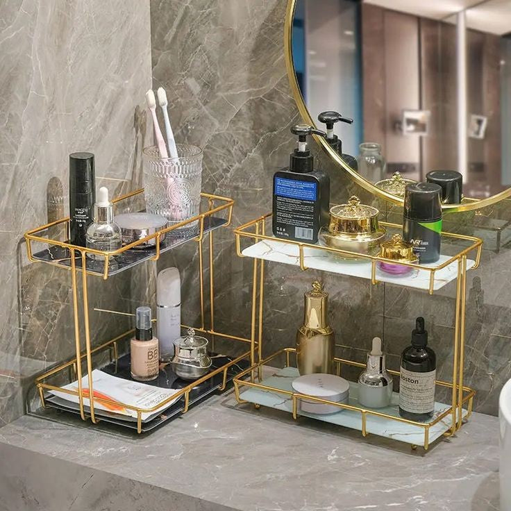 Luxury 2 Layer Countertop Bathroom Storage Rack