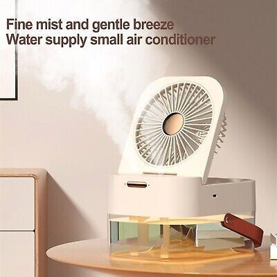 Double Spray Portable Humidifier Fan With Lamp