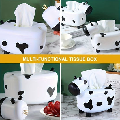 2 In 1 Cow Tissue Box With Toothpick Holder