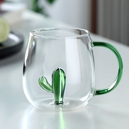 3d Transparent heat resistant glass cup