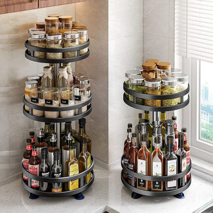 Rotating iron storage rack