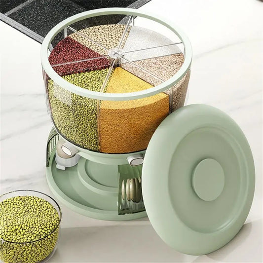 Rotating Cereal Dispenser with egg tray (6 Grid)