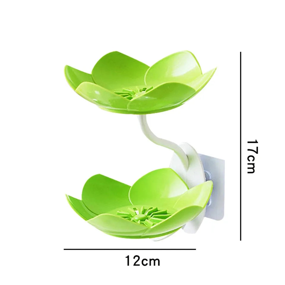 Wall Mounted Double Layer Flower Soap Dish