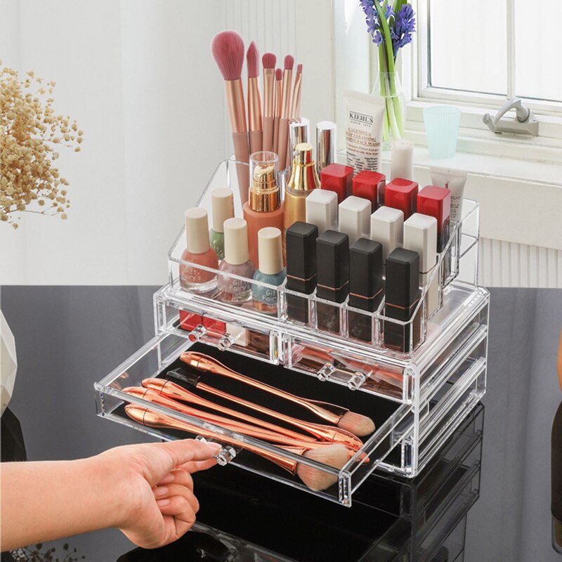 Transparent Desktop Cosmetic Organizer