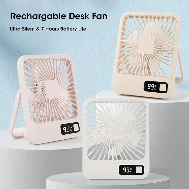 USB desktop folding fan and lamp