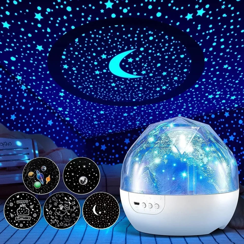 360° Rotating Solar System Projector Night Light for Kids with 5 Films