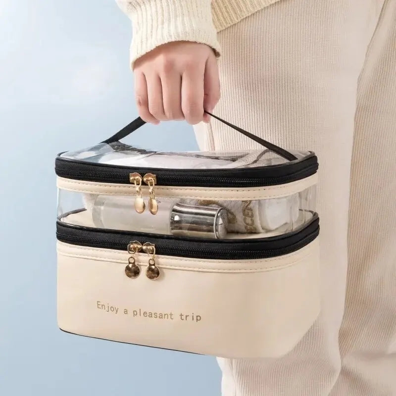 Dual Compartment cosmetic bag