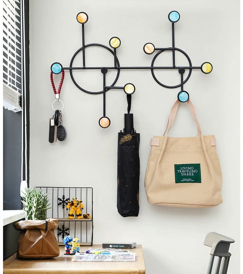 Modern Style Wall Shelf With Hooks