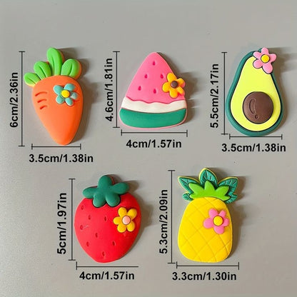 6 Pcs Fruits & Veggies Fridge Magnets