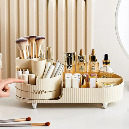 Makeup Organiser with 360° Rotating Makeup Brush Holder