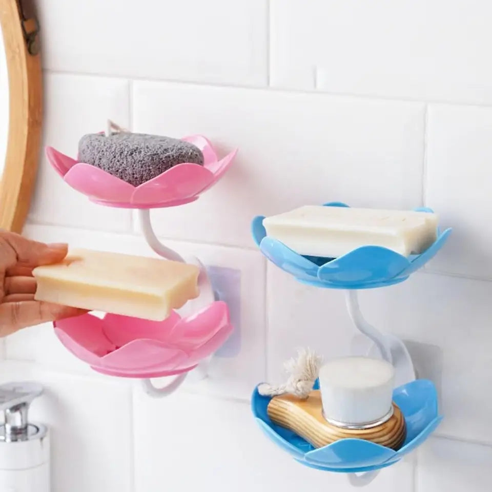 Wall Mounted Double Layer Flower Soap Dish