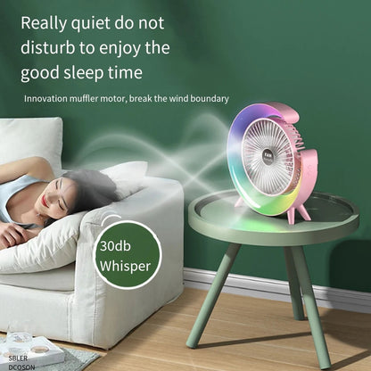 G shape rgb light fan