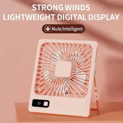 USB desktop folding fan and lamp