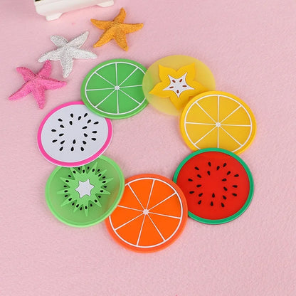 Silicone Fruit Shape Coasters 6 Pieces