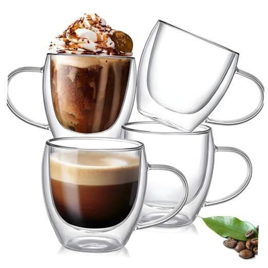 Double Wall Glass Coffee Mug 350 ML Capacity