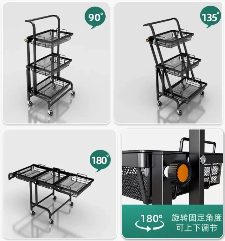 Adjustable Stainless Steel Trolley