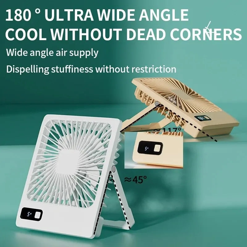 USB desktop folding fan and lamp