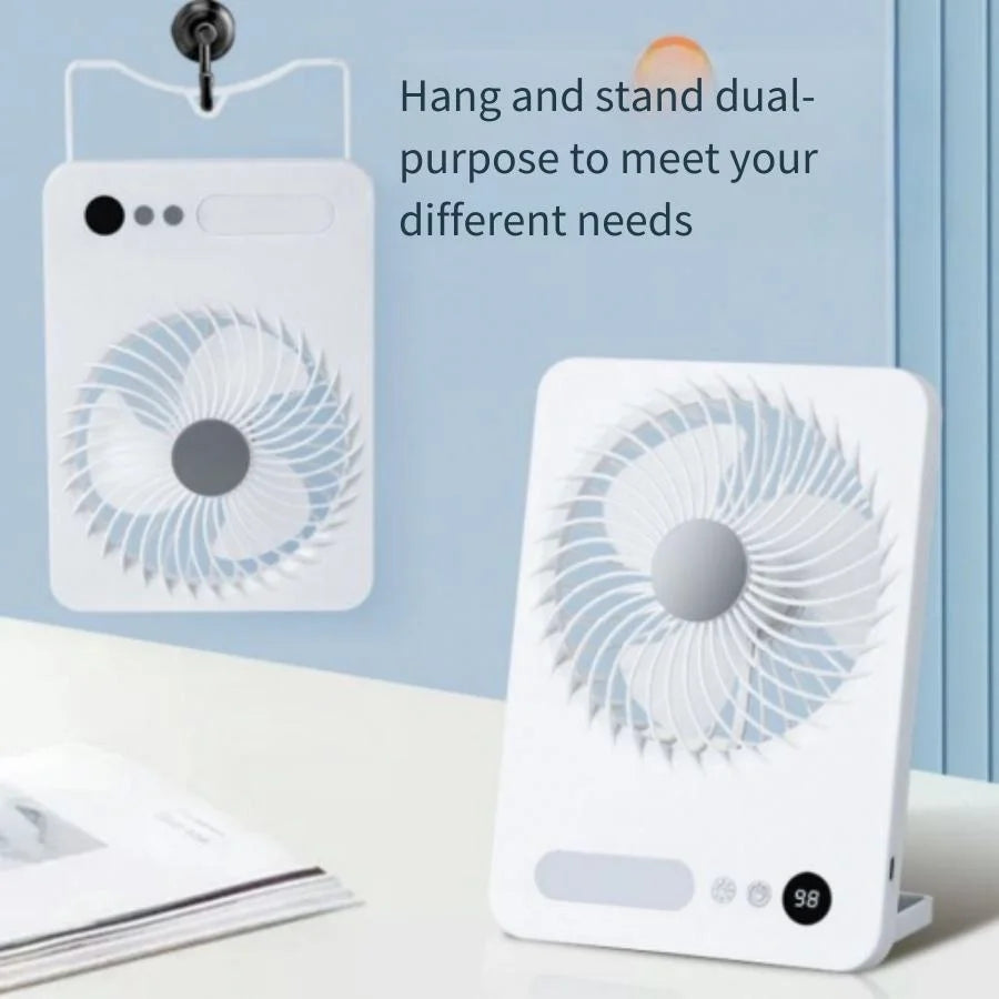 USB desktop folding fan and lamp