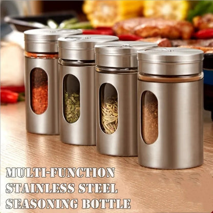 Stainless Steel And Glass Seasoning Bottle