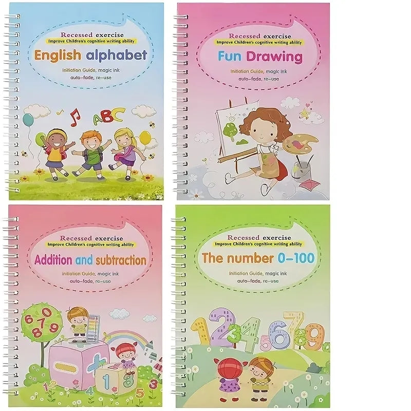 4 Magic Copybooks Children's Reusable Writing Practice