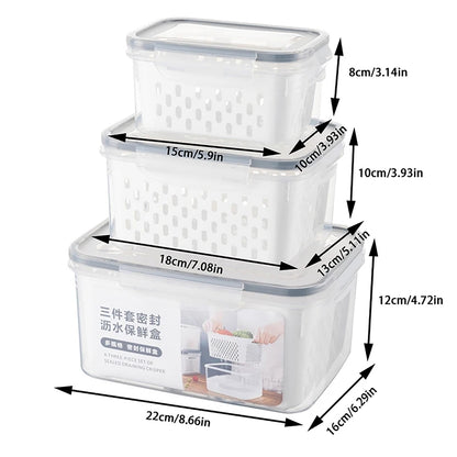 3Pcs Drainer Storage Box