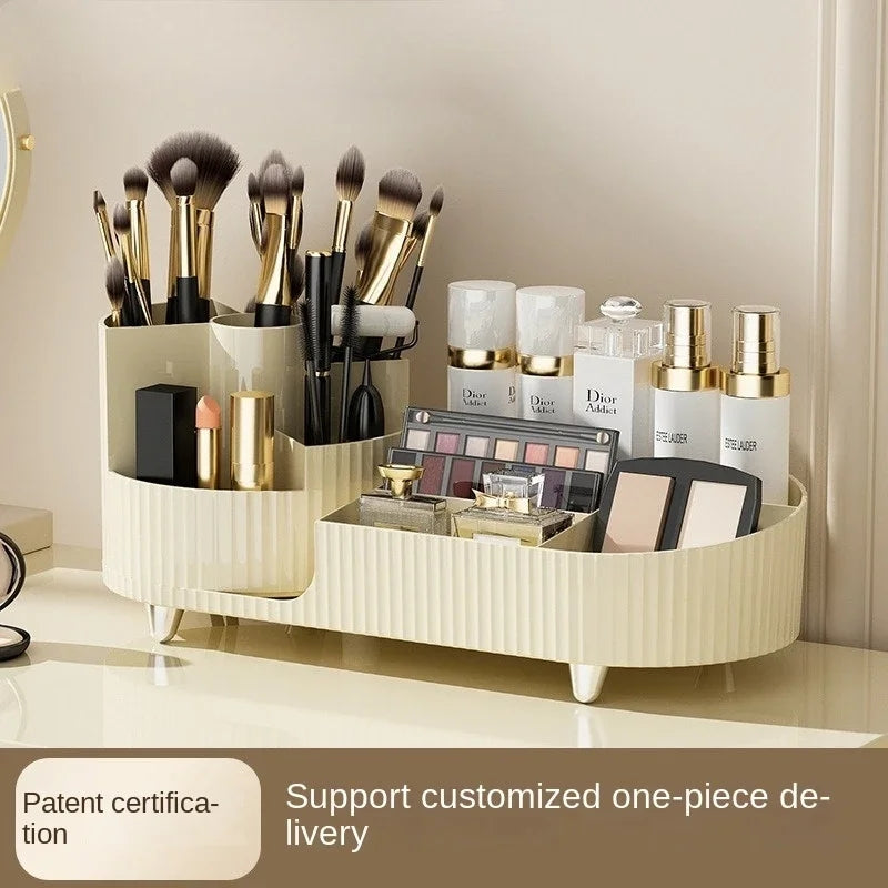 Makeup Organiser with 360° Rotating Makeup Brush Holder