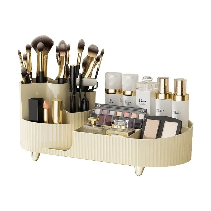 Makeup Organiser with 360° Rotating Makeup Brush Holder