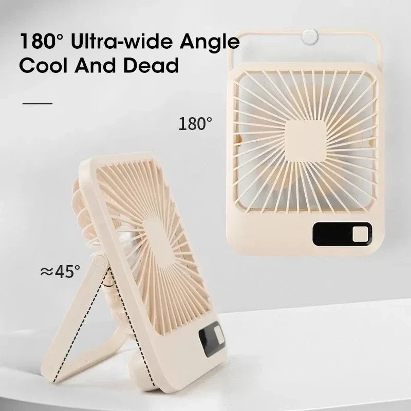 USB desktop folding fan and lamp