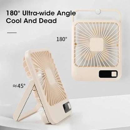 USB desktop folding fan and lamp