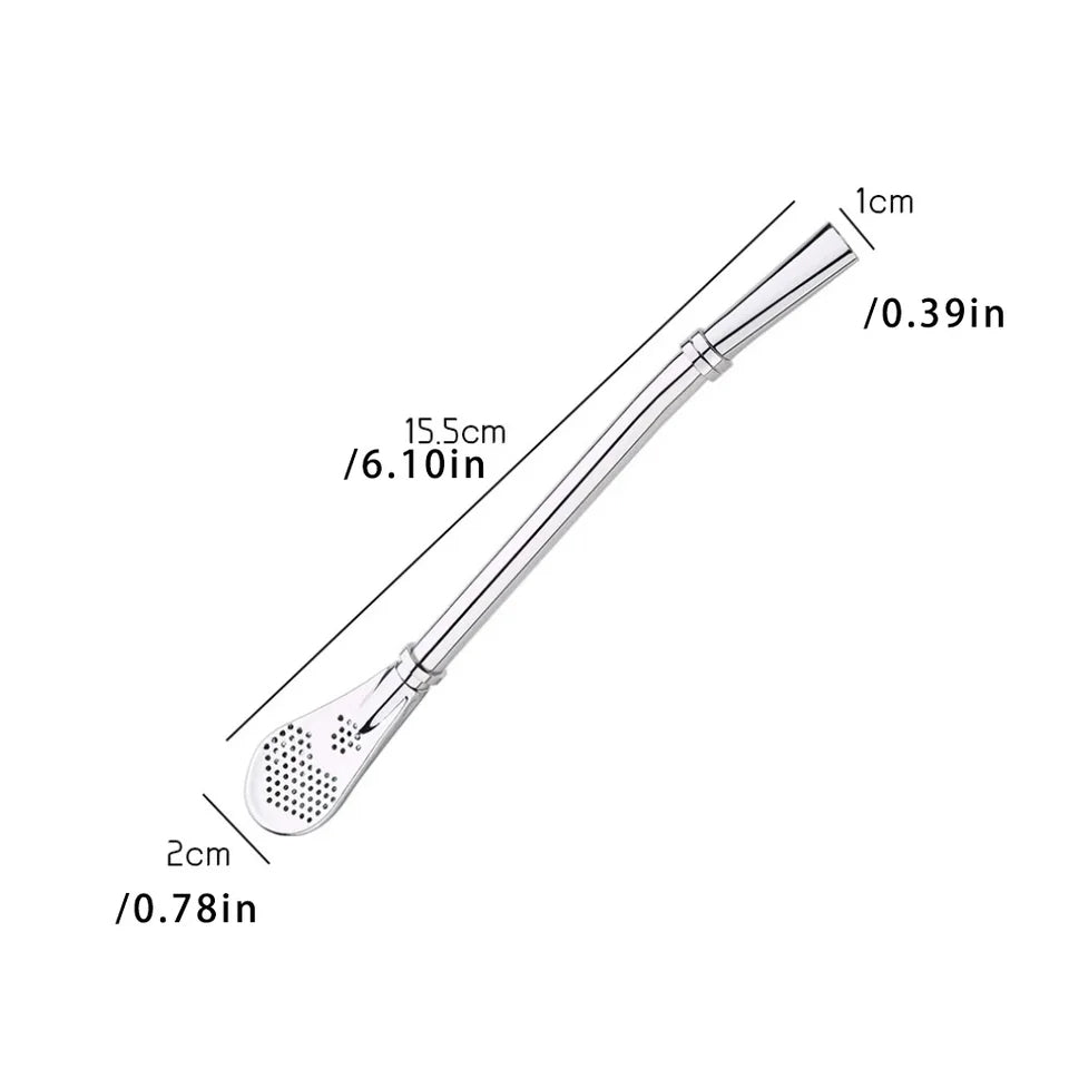 Stainless Steel Straw Filter Spoon