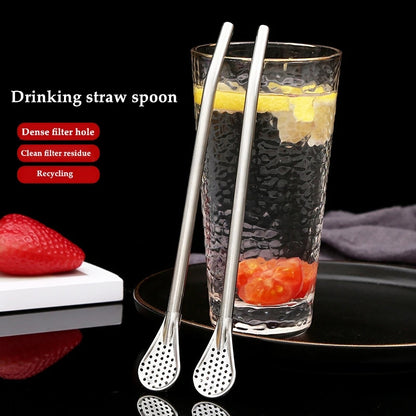 Stainless Steel Straw Filter Spoon