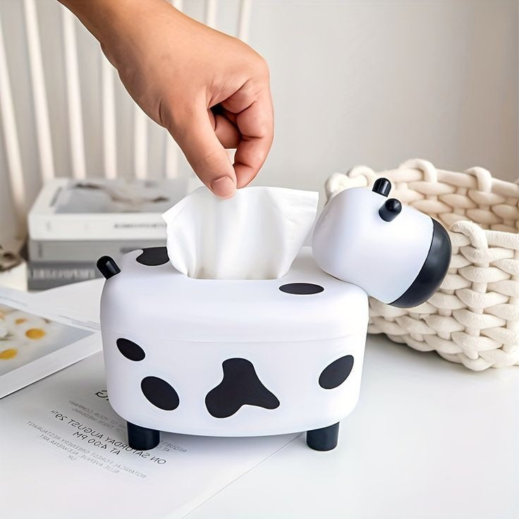 2 In 1 Cow Tissue Box With Toothpick Holder