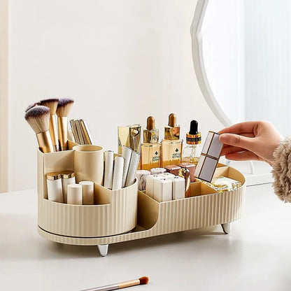 Makeup Organiser with 360° Rotating Makeup Brush Holder