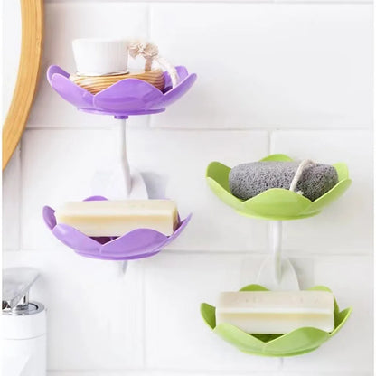 Wall Mounted Double Layer Flower Soap Dish