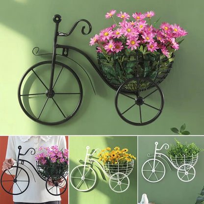 Wall Mounted Retro Metal Bicycle Flower Basket