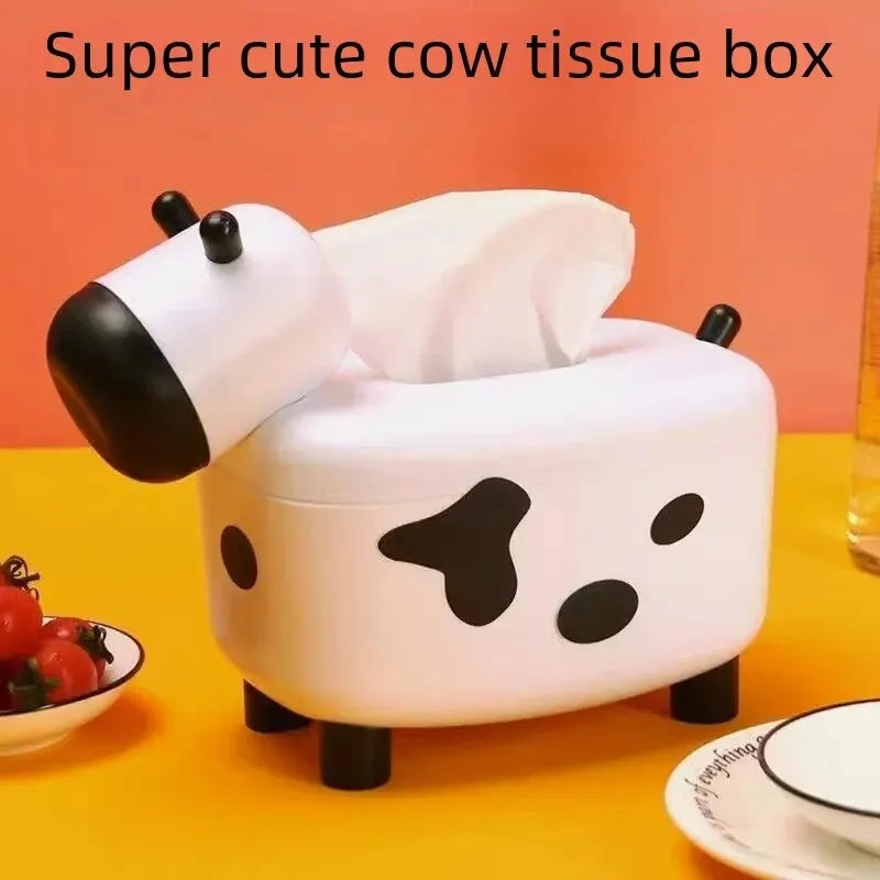 2 In 1 Cow Tissue Box With Toothpick Holder