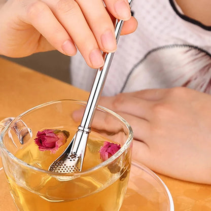 Stainless Steel Straw Filter Spoon